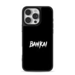 BANKAI white brush text on black Bleach design Phone Case