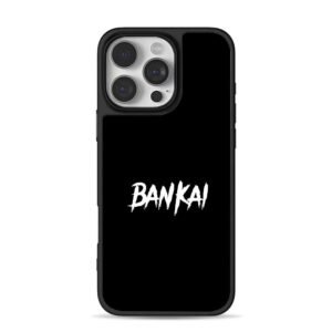 BANKAI white brush text on black Bleach design Phone Case