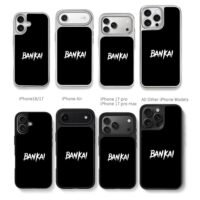 BANKAI white brush text on black Bleach design Phone Case
