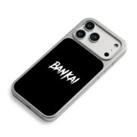 BANKAI white brush text on black Bleach design Phone Case