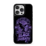 Black Sabbath rock band logo with winged demon and purple vintage design Phone Case