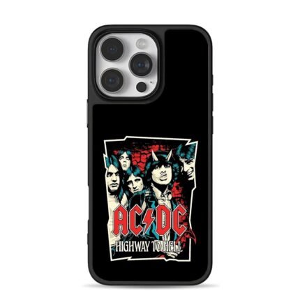 ACDC Highway to Hell retro rock band group poster Phone Case