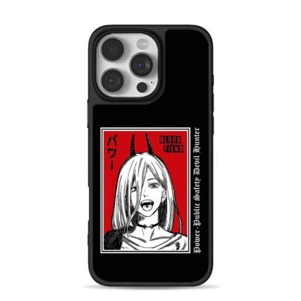 Chainsaw Man Power blood fiend horned anime girl artwork Phone Case