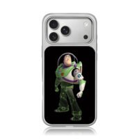 Buzz Lightyear green wireframe lower half on black Phone Case
