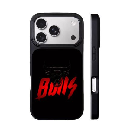 Chicago Bulls logo black bull head with red Bulls text Phone Case
