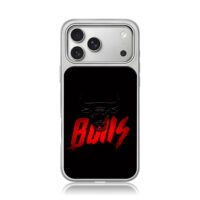 Chicago Bulls logo black bull head with red Bulls text Phone Case