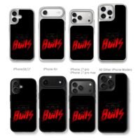 Chicago Bulls logo black bull head with red Bulls text Phone Case