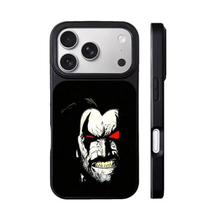 Angry snarling Lobo DC comic face red eyes Phone Case