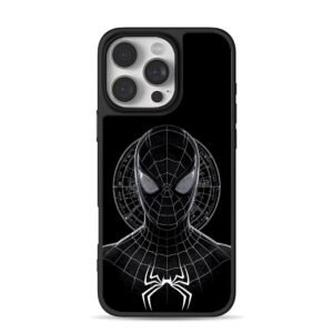 Black SpiderMan bust white spider logo tech radar Phone Case