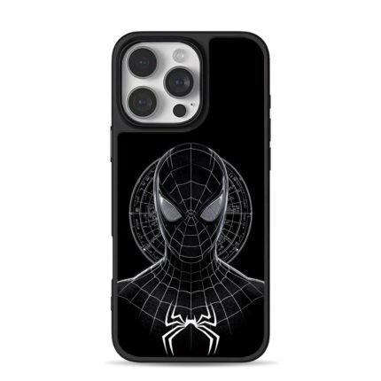 Black SpiderMan bust white spider logo tech radar Phone Case