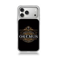 Catholic cross Latin prayer gold ornate design Phone Case