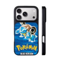 Blastoise Pokemon Blue Version blue background art Phone Case