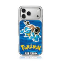 Blastoise Pokemon Blue Version blue background art Phone Case