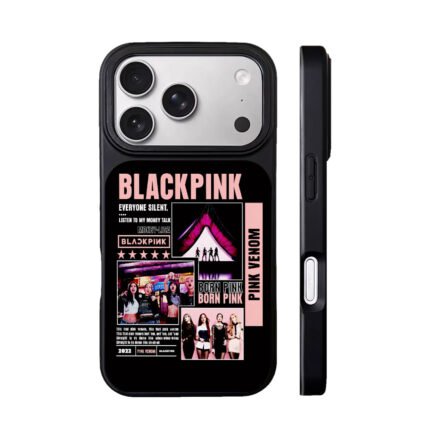 Blackpink Pink Venom collage with Lisa group shots Phone Case