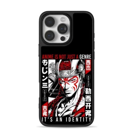 Anime samurai with red face paint and slogan Phone Case