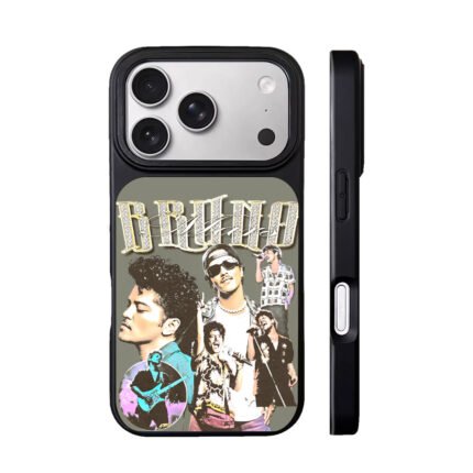 Bling BRUNO text and Bruno Mars stage performance photos Phone Case