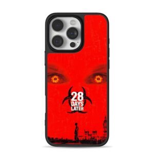 28 Days Later horror art red biohazard glowing eyes London skyline Phone Case