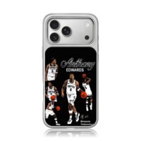 Anthony Edwards Timberwolves basketball collage Phone Case