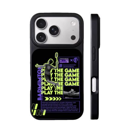 Badminton smash graphic with aksara creative Phone Case
