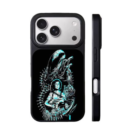 Alien movie Ripley pulse rifle xenomorph neon art Phone Case