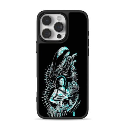 Alien movie Ripley pulse rifle xenomorph neon art Phone Case