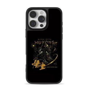 Black Myth Wukong golden armored wukong themed art Phone Case
