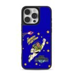 Buzz Lightyear, To Infinity And Beyond, rocket and stars on blue background Phone Case