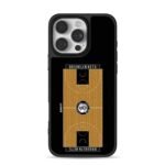 Brooklyn Nets basketball court with team logo Phone Case