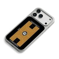 Brooklyn Nets basketball court with team logo Phone Case