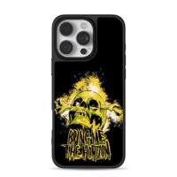 Bring Me The Horizon yellow green skull crossbones punk art Phone Case