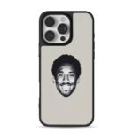 Black and white smiling Kobe Bryant head portrait Phone Case
