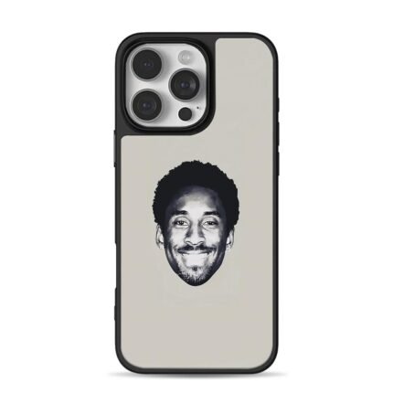 Black and white smiling Kobe Bryant head portrait Phone Case
