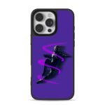 Black Panther with neon purple swirls dark purple backdrop Phone Case