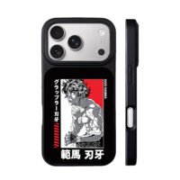 Baki Hanma muscular anime fighter manga art with Japanese text Phone Case