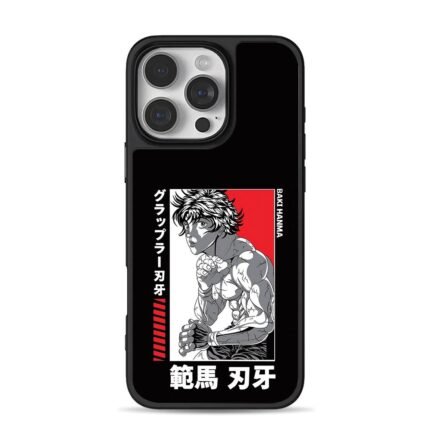 Baki Hanma muscular anime fighter manga art with Japanese text Phone Case