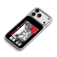 Baki Hanma muscular anime fighter manga art with Japanese text Phone Case