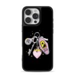 APhi AO keychains motel palm tag flaming heart Phone Case