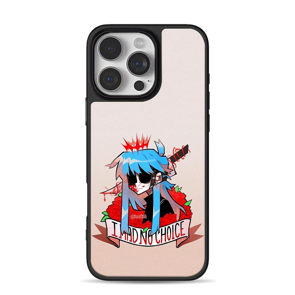 Anime blue girl blood roses knife I had no choice Phone Case Anime blue girl blood roses knife I had no choice Phone Case