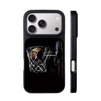 Chalk sketch style basketball dunking through hoop Phone Case