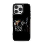 Chalk sketch style basketball dunking through hoop Phone Case