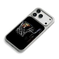 Chalk sketch style basketball dunking through hoop Phone Case
