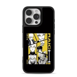 Blue Lock Raichi Jingo manga collage with yellow black tones Phone Case