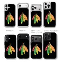 Chicago Blackhawks tribal feather sports team logo Phone Case