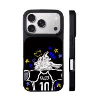 Blue Lock Kaiser No10 soccer jersey doodle with stars and crown Phone Case