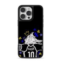 Blue Lock Kaiser No10 soccer jersey doodle with stars and crown Phone Case