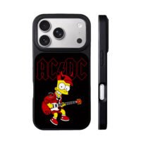 ACDC Bart Simpson devil horns playing red guitar Phone Case