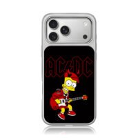 ACDC Bart Simpson devil horns playing red guitar Phone Case