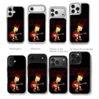 ACDC Bart Simpson devil horns playing red guitar Phone Case