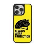 Black bike helmet with always wear protection Phone Case