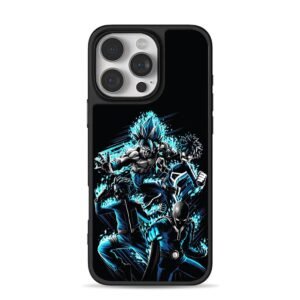 Anime heroes Goku Deku Naruto Saitama blue flames Phone Case